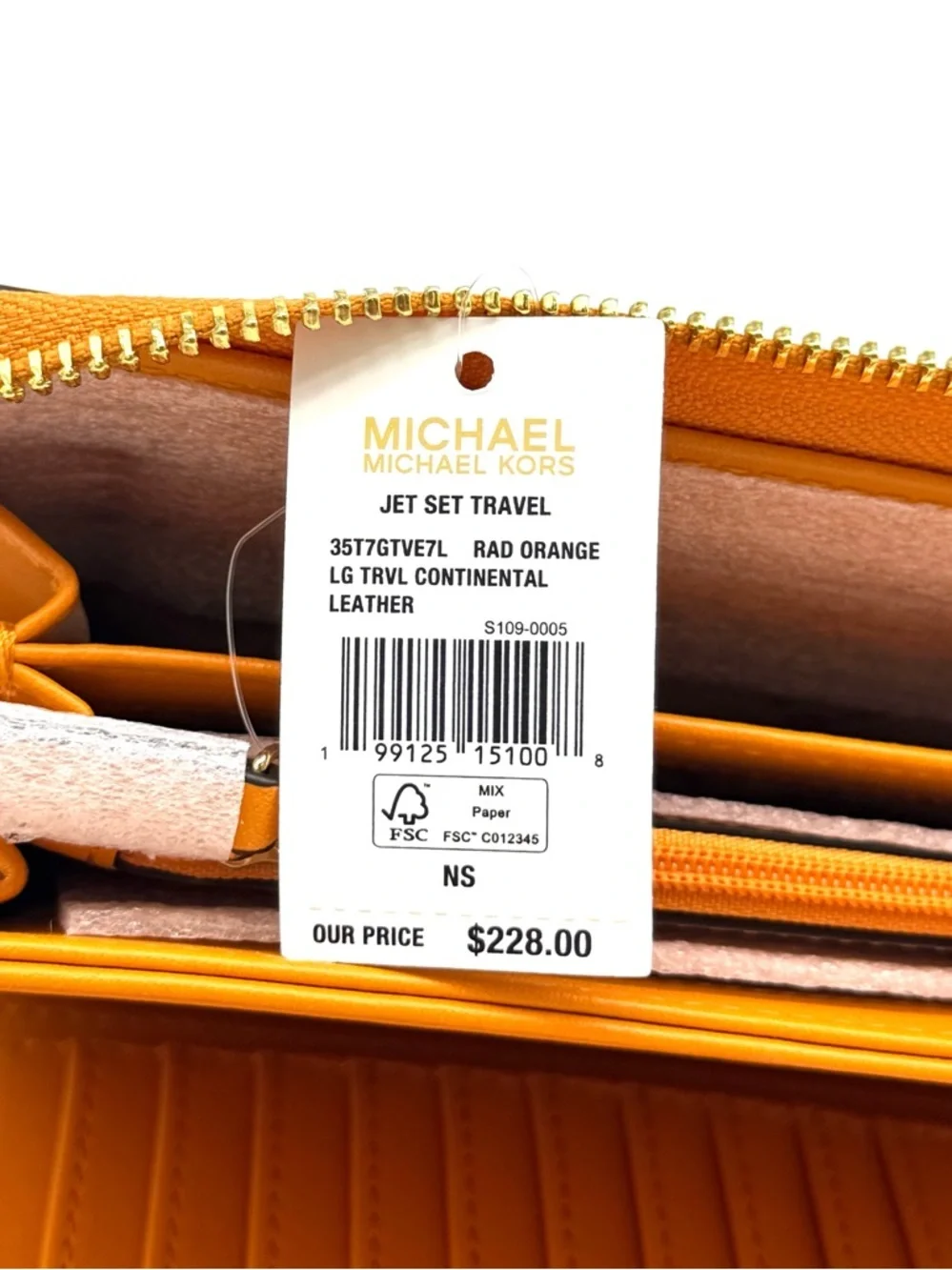 Michael Kors Large Continental Wallet Rad Orange